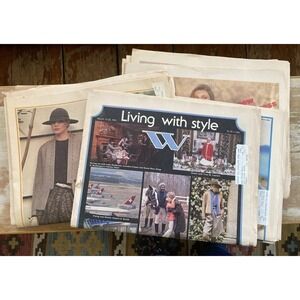 Vintage W weekly fashion magazine lot newspaper 1981 designer ads Versace Calvin